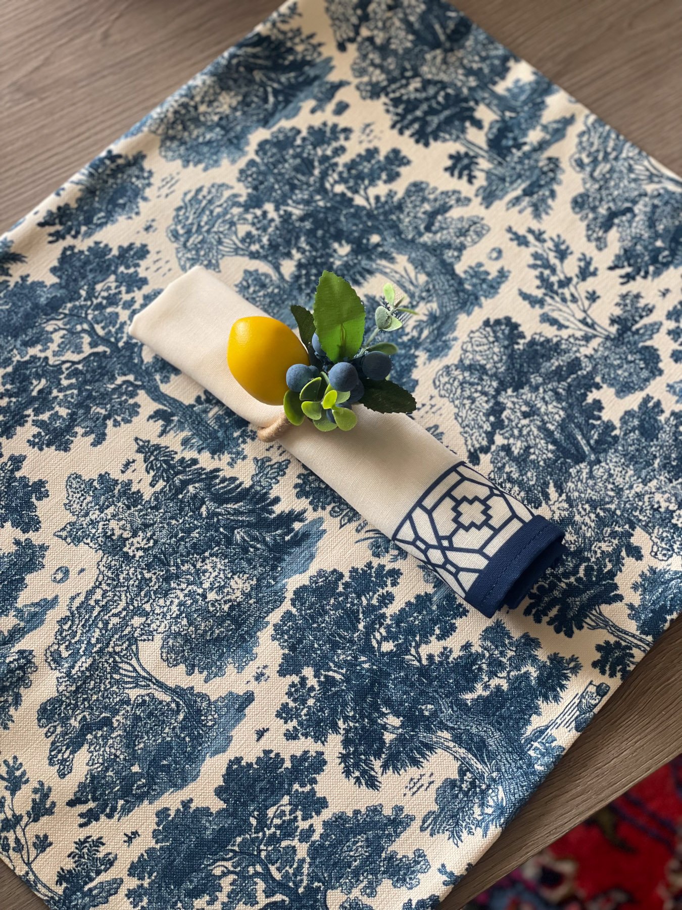 Set de Mesa Entre Ramas/Rayas x 6 puestos - Limones