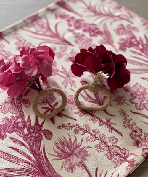 Alternative view of Set Servilleteros x 8 puestos - Hortensias Tonos Rosa