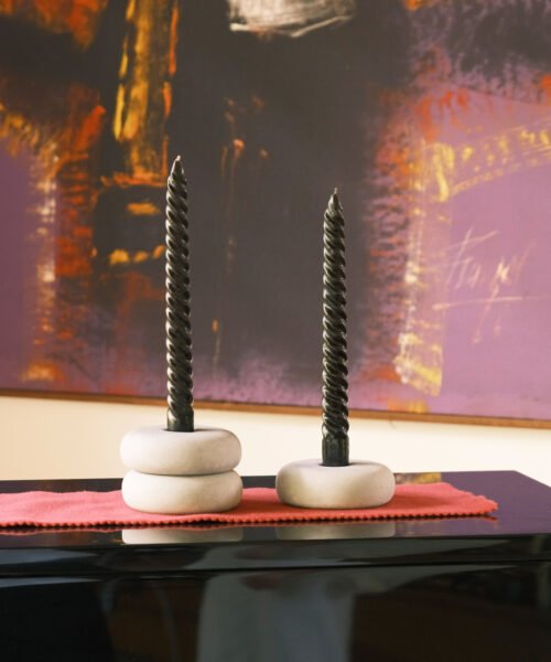 Candelabro Carmen en Concreto Gris Humo