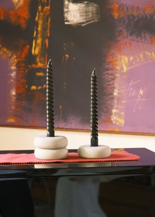 Candelabro Carmen en Concreto Gris Humo