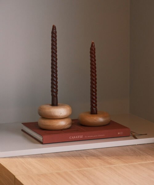 Candelabro Carmen en Madera Roble